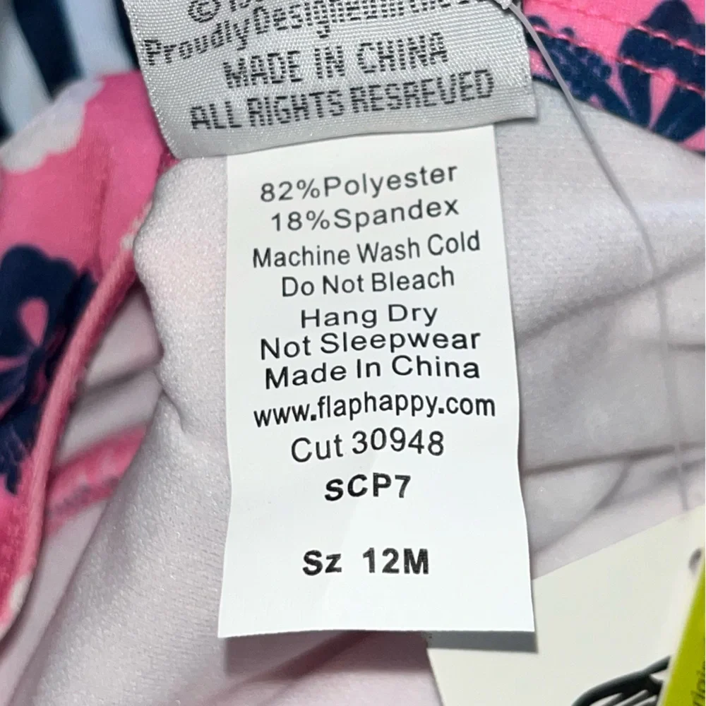 Flap Happy Kids UV 50 NWT Pink Ruffle One Piece Swimsuit Size 12M